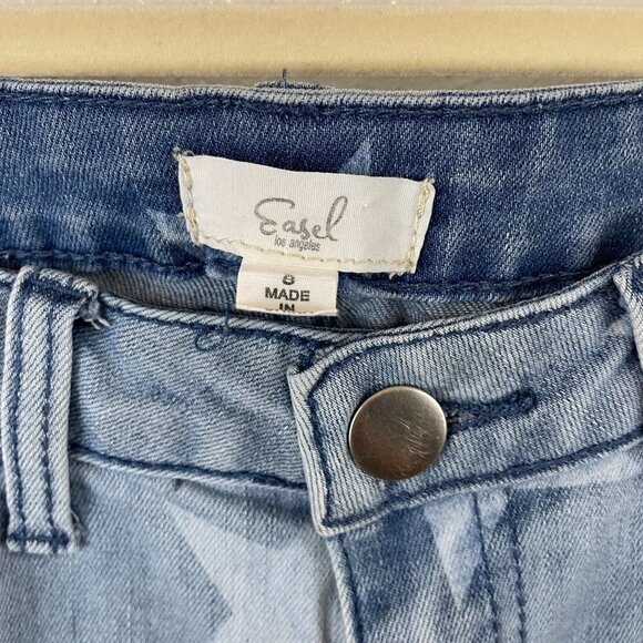 Easel Star Print Distressed Denim Jeans Size Small - Picture 5 of 9